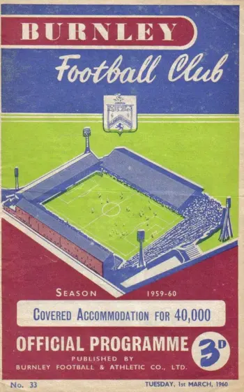 Spurs v Burnley FC (01 Mar 1960) Programme