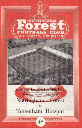 Spurs v Nottingham Forest (12 Mar 1960) Programme