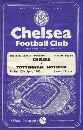 Spurs v Chelsea FC (15 Apr 1960) Programme
