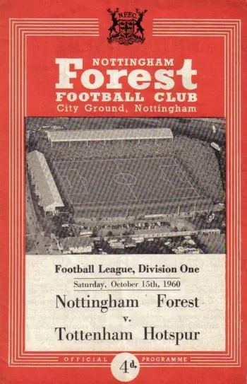 Spurs v Nottingham Forest (15 Oct 1960) Programme