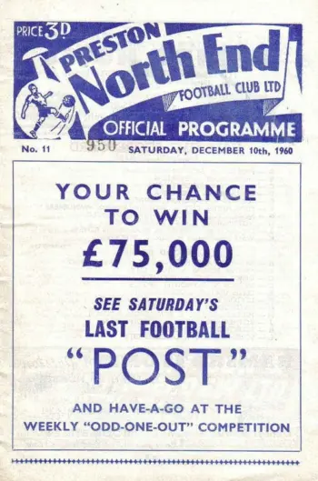 Spurs v Preston North End (10 Dec 1960) Programme