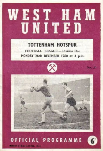 Spurs v West Ham United (26 Dec 1960) Programme
