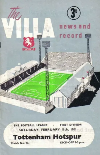 Spurs v Aston Villa (11 Feb 1961) Programme