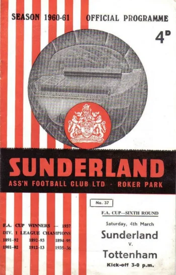 Spurs v Sunderland AFC (04 Mar 1961) Programme