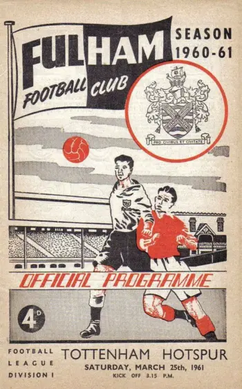 Spurs v Fulham FC (25 Mar 1961) Programme