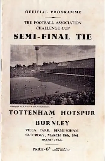 Spurs v Burnley FC (18 Mar 1961) Programme