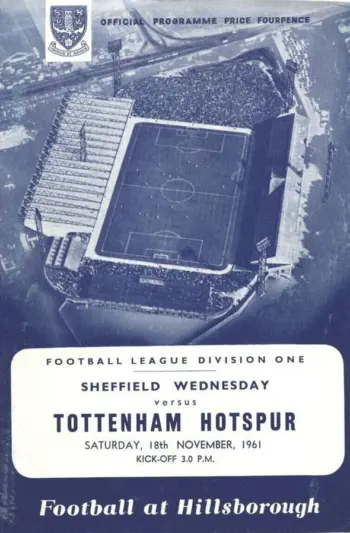 Spurs v Sheffield Wednesday (18 Nov 1961) Programme