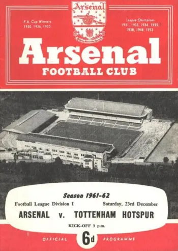 Spurs v Arsenal FC (23 Dec 1961) Programme