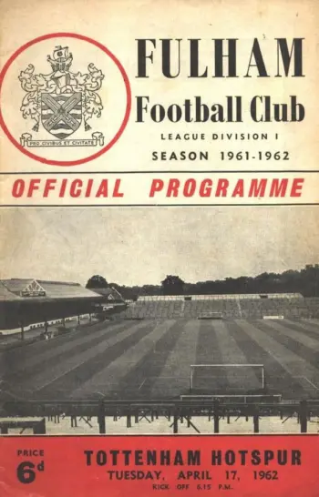 Spurs v Fulham FC (17 Apr 1962) Programme
