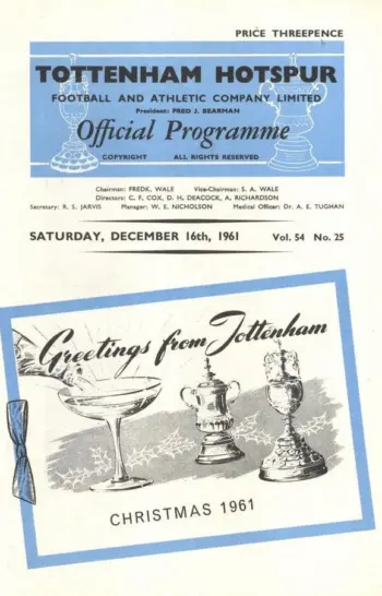Spurs v Blackpool FC (16 Dec 1961) Programme