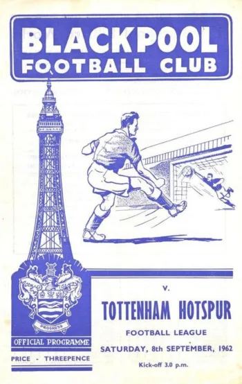 Spurs v Blackpool FC (08 Sep 1962) Programme