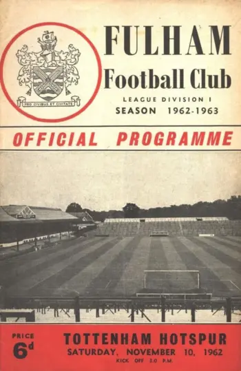 Spurs v Fulham FC (10 Nov 1962) Programme