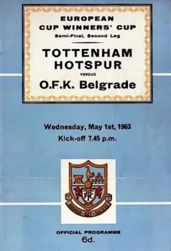 Spurs v OFK Beograd (01 May 1963) Programme