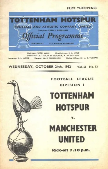 Spurs v Manchester United (24 Oct 1962) Programme