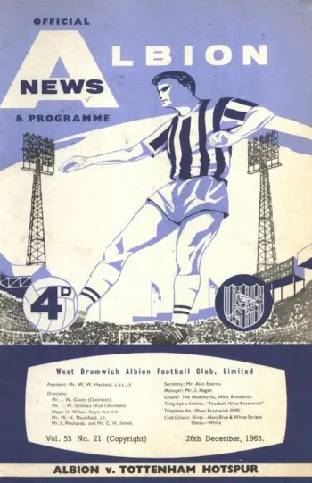 Spurs v West Bromwich Albion (26 Dec 1963) Programme