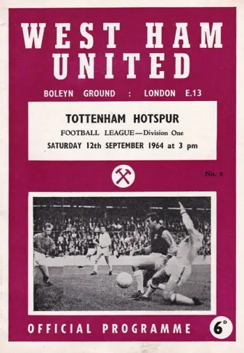 Spurs v West Ham United (12 Sep 1964) Programme