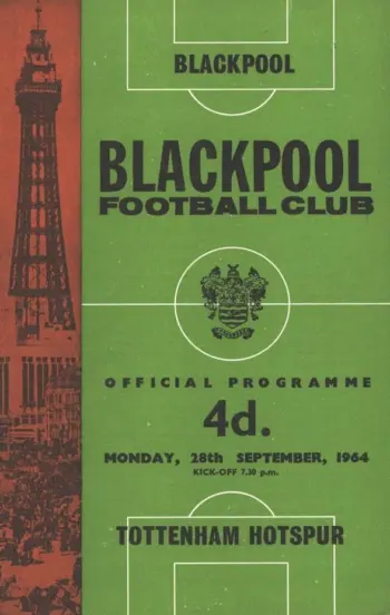 Spurs v Blackpool FC (28 Sep 1964) Programme