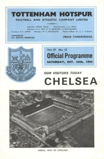 Spurs v Chelsea FC (24 Oct 1964) Programme