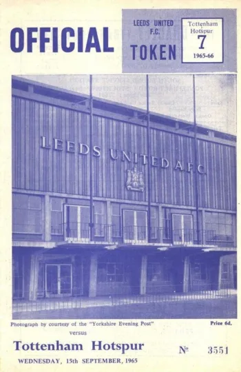Spurs v Leeds United (15 Sep 1965) Programme