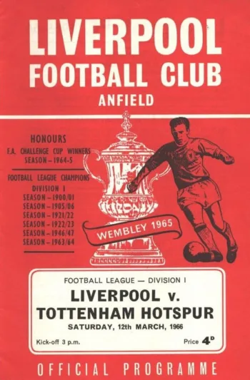 Spurs v Liverpool FC (12 Mar 1966) Programme