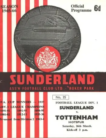 Spurs v Sunderland AFC (26 Mar 1966) Programme