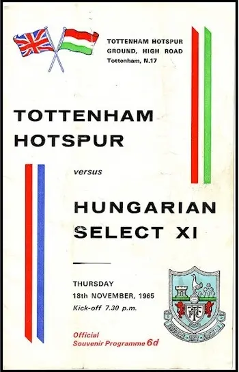 Spurs v Select (18 Nov 1965) Programme