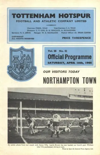 Spurs v Northampton Town (16 Apr 1966) Programme