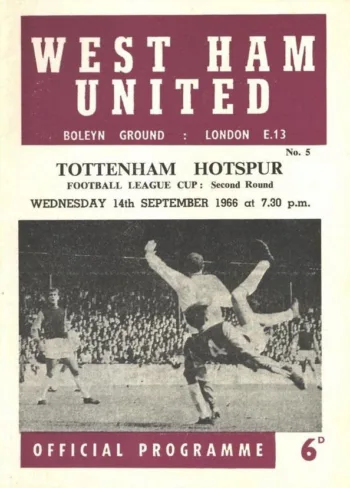 Spurs v West Ham United (14 Sep 1966) Programme