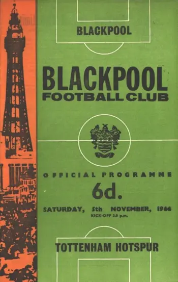 Spurs v Blackpool FC (05 Nov 1966) Programme