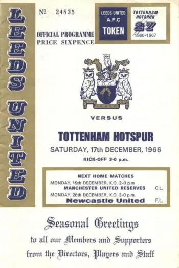 Spurs v Leeds United (17 Dec 1966) Programme