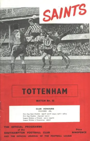 Spurs v Southampton FC (22 Apr 1967) Programme