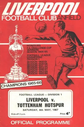 Spurs v Liverpool FC (06 May 1967) Programme