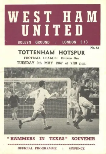 Spurs v West Ham United (09 May 1967) Programme
