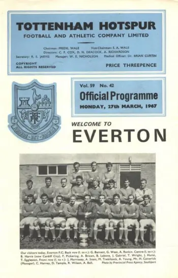 Spurs v Everton FC (27 Mar 1967) Programme