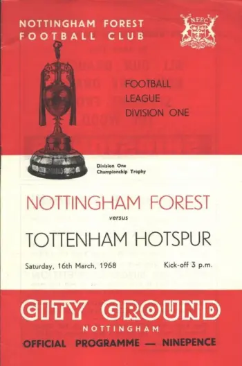 Spurs v Nottingham Forest (16 Mar 1968) Programme