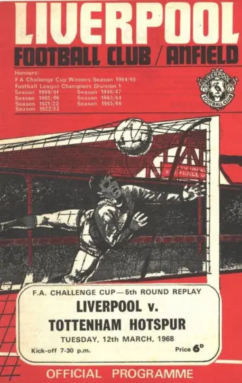 Spurs v Liverpool FC (12 Mar 1968) Programme