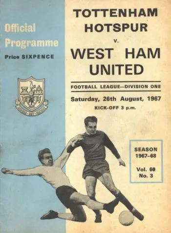 Spurs v West Ham United (26 Aug 1967) Programme