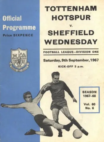 Spurs v Sheffield Wednesday (09 Sep 1967) Programme