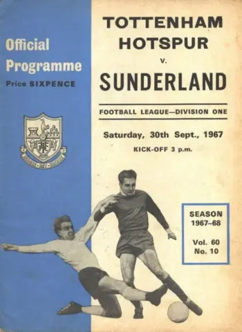 Spurs v Sunderland AFC (30 Sep 1967) Programme
