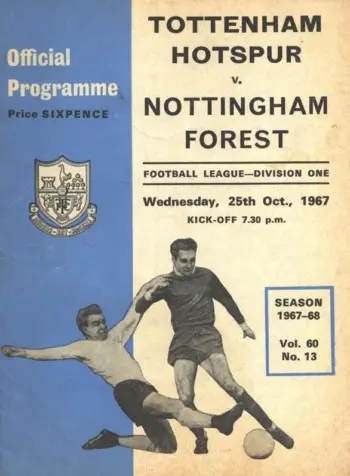 Spurs v Nottingham Forest (25 Oct 1967) Programme