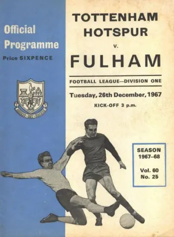 Spurs v Fulham FC (26 Dec 1967) Programme
