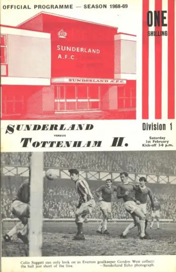 Spurs v Sunderland AFC (01 Feb 1969) Programme