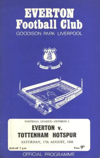 Spurs v Everton FC (17 Aug 1968) Programme