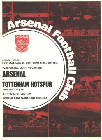 Spurs v Arsenal FC (20 Nov 1968) Programme