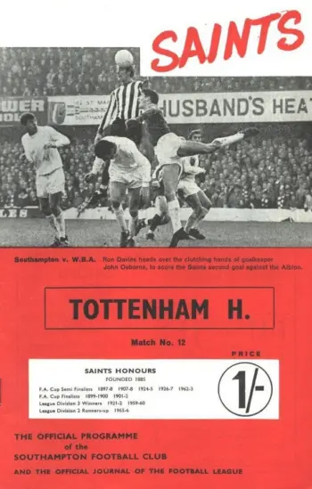 Spurs v Southampton FC (23 Nov 1968) Programme