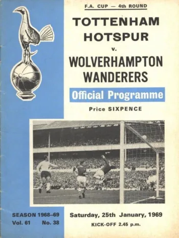Spurs v Wolverhampton Wanderers (25 Jan 1969) Programme