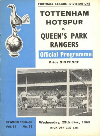 Spurs v Queens Park Rangers (29 Jan 1969) Programme