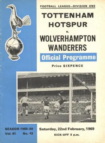 Spurs v Wolverhampton Wanderers (22 Feb 1969) Programme