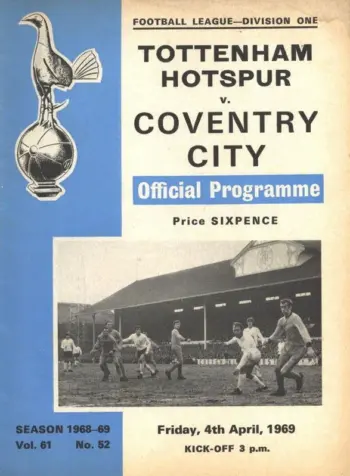 Spurs v Coventry City (04 Apr 1969) Programme