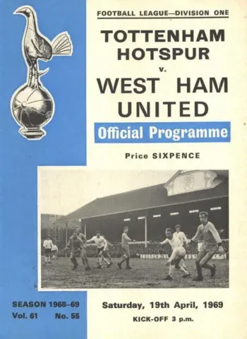 Spurs v West Ham United (19 Apr 1969) Programme